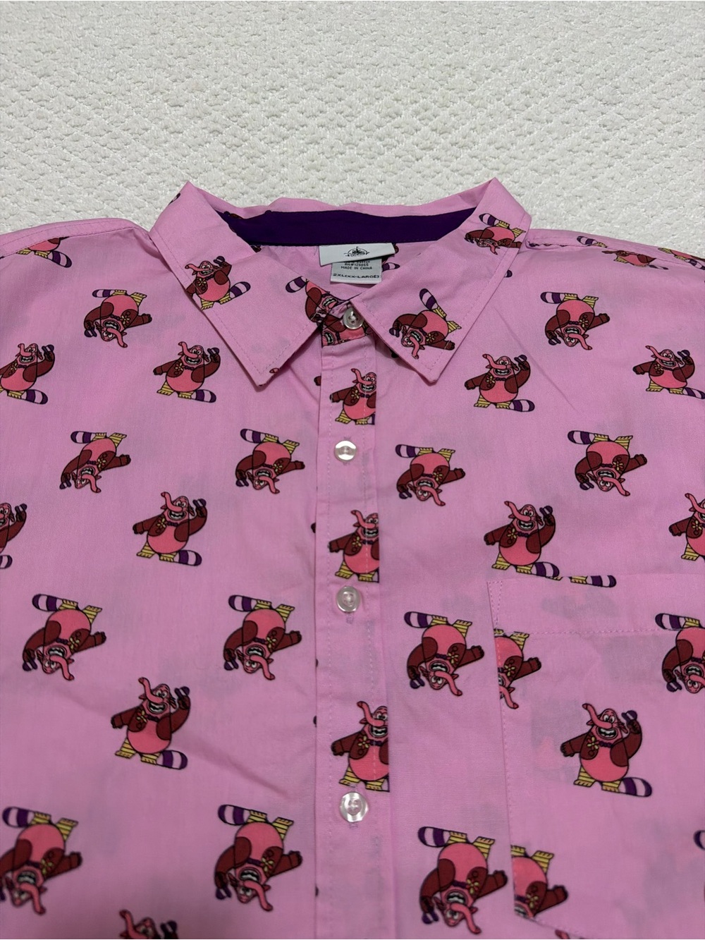 Disney Parks Inside Out  Pink Button Down Shirt Men’s Size 2XL NWT